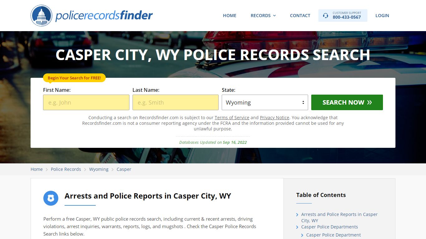 Casper, Natrona County, WY Police Reports & Police Department Records